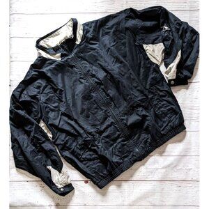 Le Coq Sportif Men Jacket Bomber Black Colorblock Zip Up Knit Lined Size XL